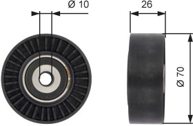 Обводной ролик поликлинового ремня Gates T36393