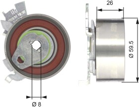 Натяжний ролик ременя ГРМ Gates T43106