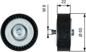 Обводной ролик поликлинового ремня Gates T36734
