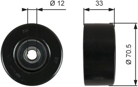 Обводной ролик поликлинового ремня Gates T36762