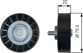 Обводной ролик поликлинового ремня Gates T36607