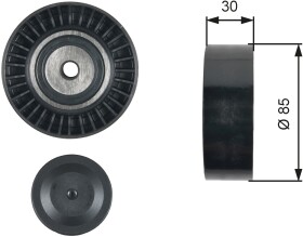 Обводной ролик поликлинового ремня Gates T36477