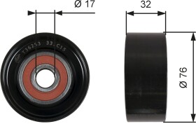 Обводной ролик поликлинового ремня Gates T36253