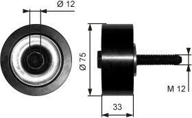 Обводной ролик поликлинового ремня Gates T36291