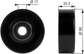 Обводной ролик поликлинового ремня Gates T38033