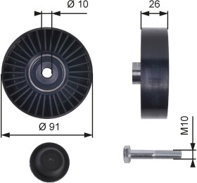 Обводной ролик поликлинового ремня Gates T36001