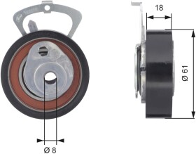 Натяжний ролик ременя ГРМ Gates T43078