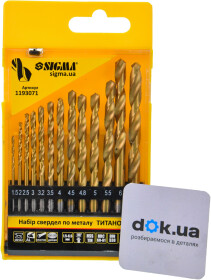 Набір свердл Sigma спіральних по металу 1193071 1.5-6.5 мм 13 шт.