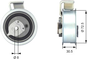 Натяжний ролик ременя ГРМ Gates T43018