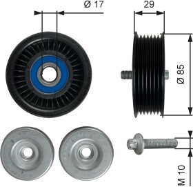 Обводной ролик поликлинового ремня Gates T36765