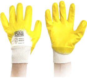 Перчатки рабочие Сила хб с нитриловым покрытием желтый