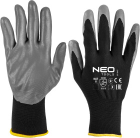 Перчатки рабочие Neo Tools 4131X полиэстеровые с нитриловым покрытием черные