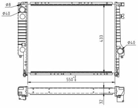 Радиатор охлаждения двигателя Hart 600191