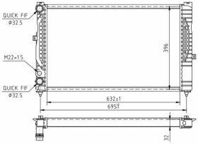 Радиатор охлаждения двигателя Hart 600932