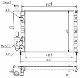 Радіатор охолодження двигуна Hart 601386