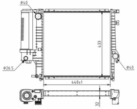 Радиатор охлаждения двигателя Hart 602085
