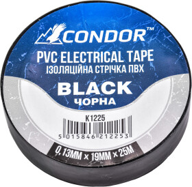 Изолента Condor k1225 черная ПВХ 19 мм x 25 м