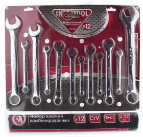 Набор ключей рожково-накидных Intertool xt1512 6-22 мм 12 шт