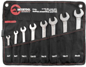 Набір ключів ріжкових Intertool xt1102 6-22 мм 8 шт