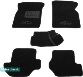 Комплект ковриков Sotra Classic черный с логотипом Ford ST00273-GD-BLACK