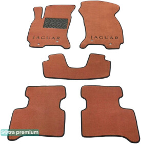 Комплект ковриков Sotra Premium коричневый с логотипом Jaguar ST00915-CH-TERRA