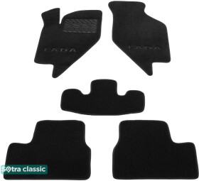 Комплект ковриков Sotra Classic черный с логотипом Lada ST06703-GD-BLACK