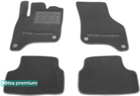 Комплект килимків Sotra Premium ST08772-CH-GREY сірий з логотипом Volkswagen