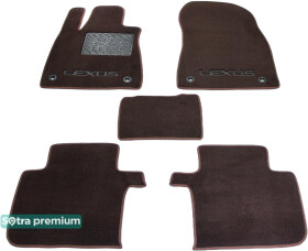 Комплект ковриков Sotra Premium коричневый с логотипом Lexus ST08954-CH-CHOCO