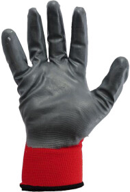 Перчатки рабочие MasterTool Black PU синтетические с нитриловым покрытием красные