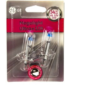Автолампа General Electric Megalight Ultra +120 H1 P14,5s 55 W прозрачно-голубая 50310nu2b