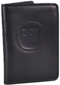 Обкладинка для прав і техпаспорта Poputchik 5071-026 з логотипом Fiat колір чорний