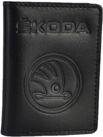 Обкладинка для прав і техпаспорта Poputchik 5164-030 з логотипом Skoda колір чорний