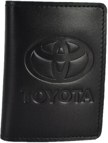 Обкладинка для прав і техпаспорта Poputchik 5164-041 з логотипом Toyota колір чорний