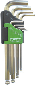 Набор ключей шестигранных Toptul GBAL0901 1/16"-3/8" с шарообразным наконечником 9 шт