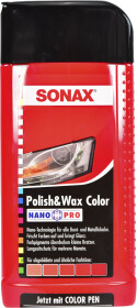 Цветной полироль для кузова Sonax Polish &amp; Wax Color NanoPro (с карандашом) красный