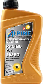 Моторное масло 4T Alpine High Performance Racing 5W-50 синтетическое