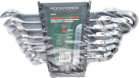 Набір ключів тріскачок комбінованих Rockforce RF-51072F 8-19 мм з шарніром 7 шт
