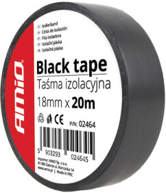 Изолента Amio 02464 черный ПВХ 18 мм х 20 м