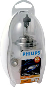 Автолампа Philips Premium H4 P43t 55 W 60 W прозора 55473EKKM