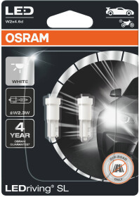 Автолампа Osram LEDriving SL W2,3W W2x4,6d 0,25 W 2723DWP02B