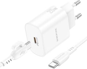 Сетевое зарядное устройство Borofone BA82A Platinum BA82ACCW 25 Вт