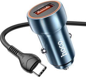 USB зарядка в авто Hoco Z46 Blue shield 63694