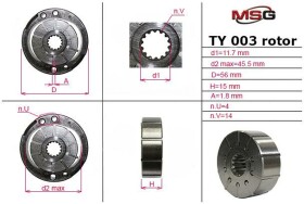 Насос ГУР MSG ty003rotor