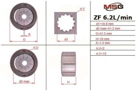 Насос ГУР MSG VW001ROTOR1