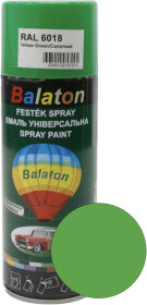 Аерозольна фарба Balaton Універсальна жовто-зелена RAL 6018 глянсова 400 мл