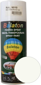 Аерозольна фарба Balaton Універсальна біла RAL 9010 матова 400 мл