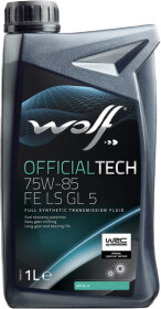 Трансмісійна олива Wolf Officialtech FE LS GL-4 GL-5 MT-1 75W-85 синтетична