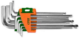 Набор ключей шестигранных Grad 4022185 1,5-10 мм с шарообразным наконечником 9 шт