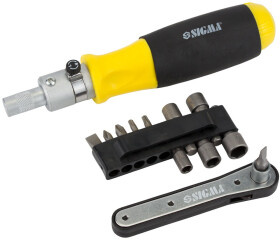 Отвертка реверсивная с набором бит Sigma 4001131