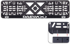 Рамка номерного знака Vitol 50257 цвет черный на Daewoo пластик